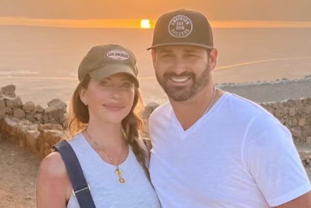 <p>Dina Cantin (formerly Manzo), left, with husband of seven-years, Dave Cantin, right </p>