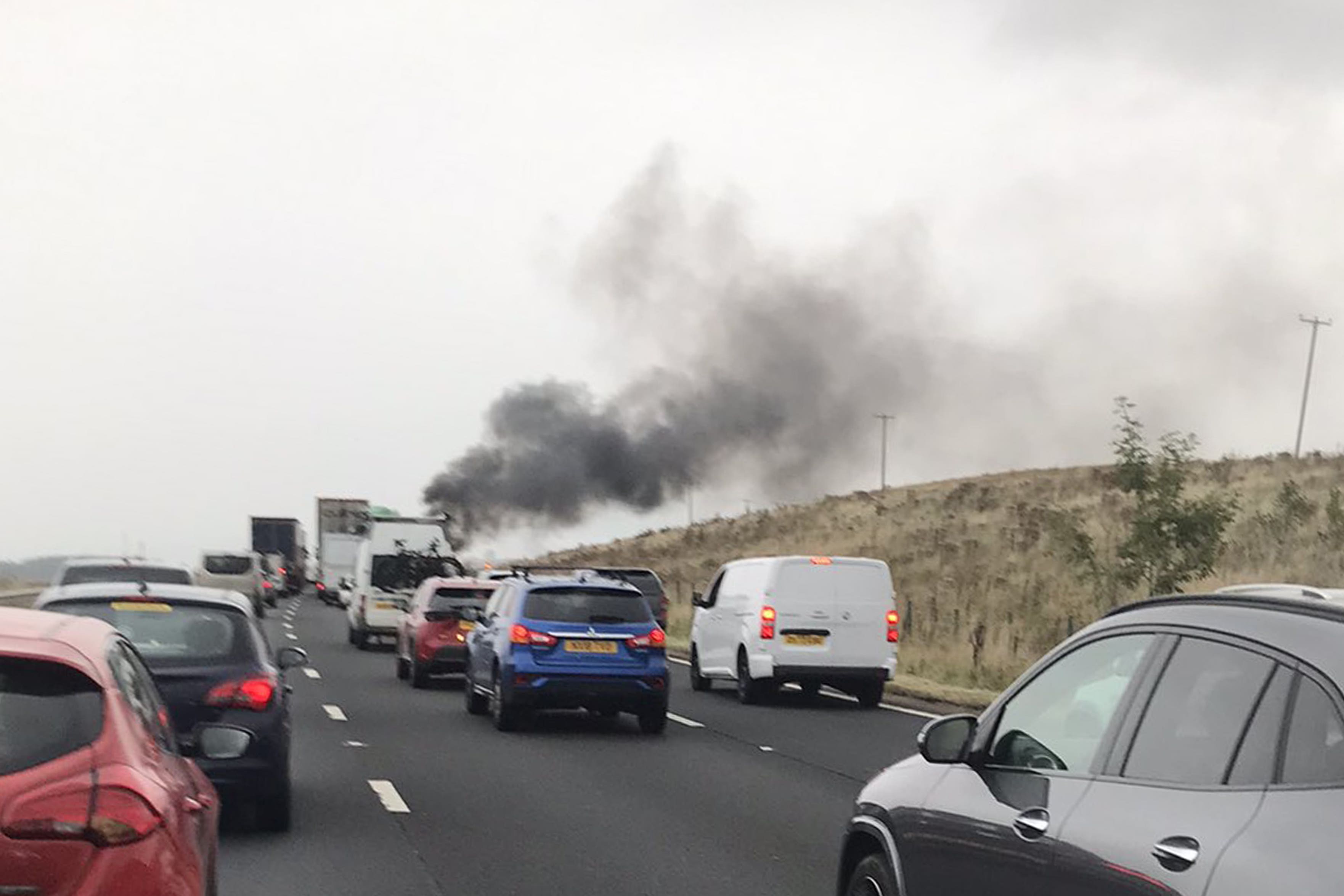 The scene on the M6 northbound (X/chris isles/@Islesy123/PA)