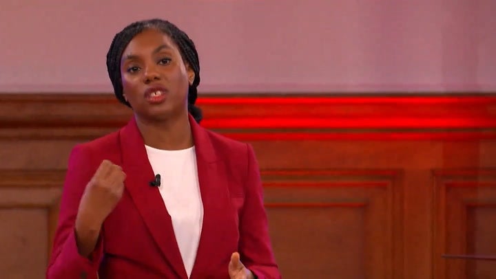 Kemi Badenoch rejected Sir Christopher’s remarks, saying she was a ‘great business secretary’ while ‘balancing my home life’