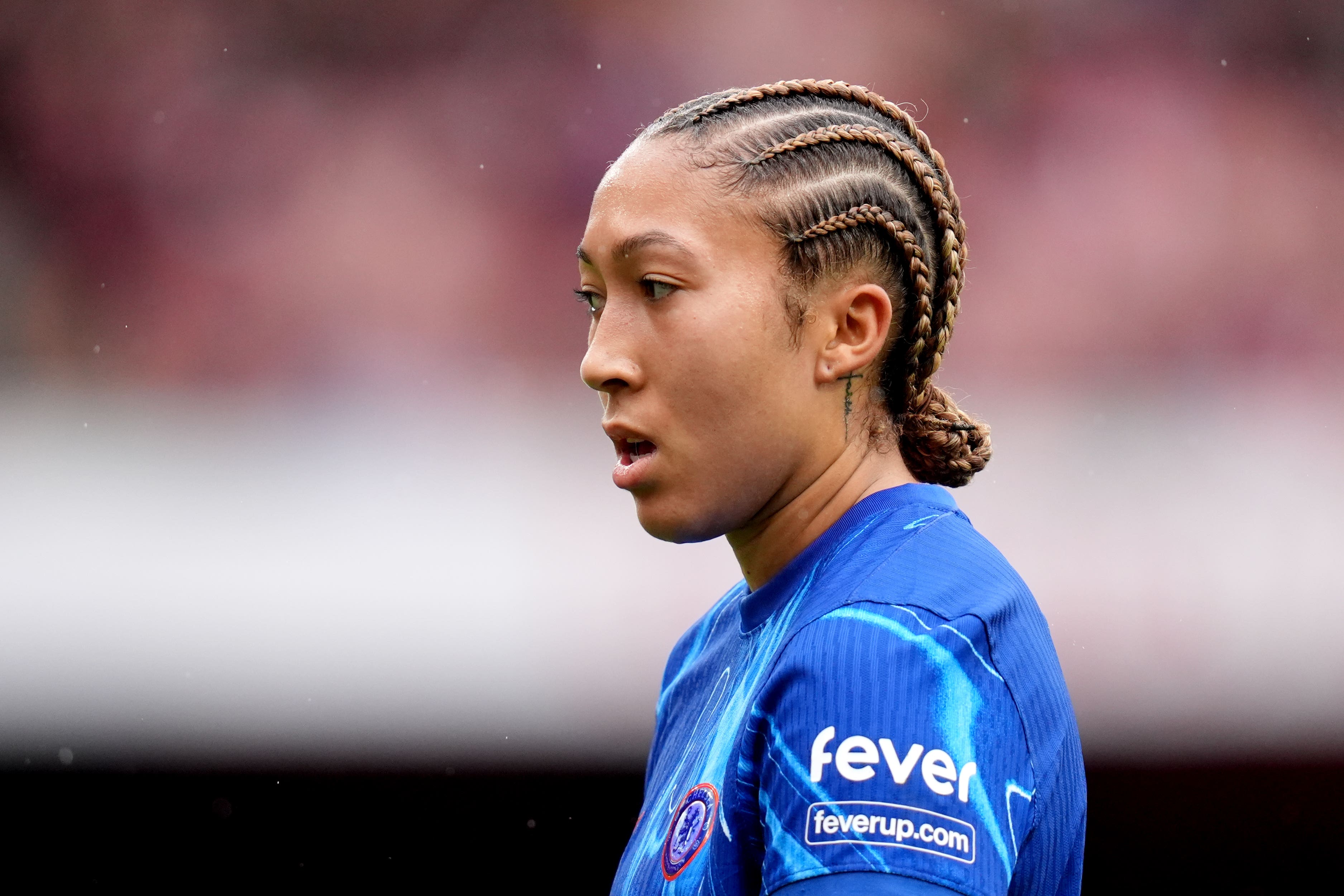 Chelsea forward Lauren James sustained a foot problem during the warm-up (John Walton/PA)