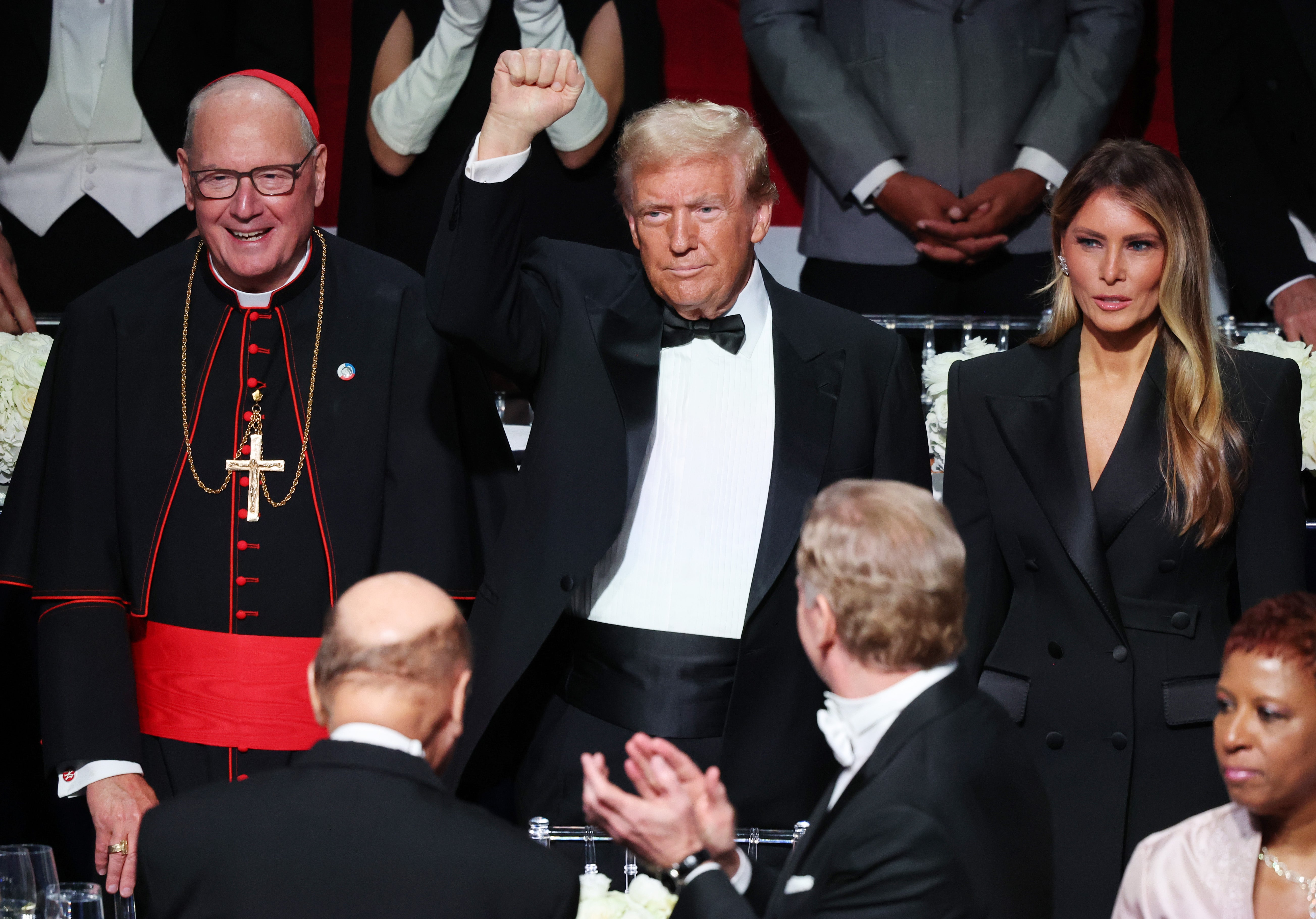 Donald Trump and Melania Trump attend the Al Smith charity dinner