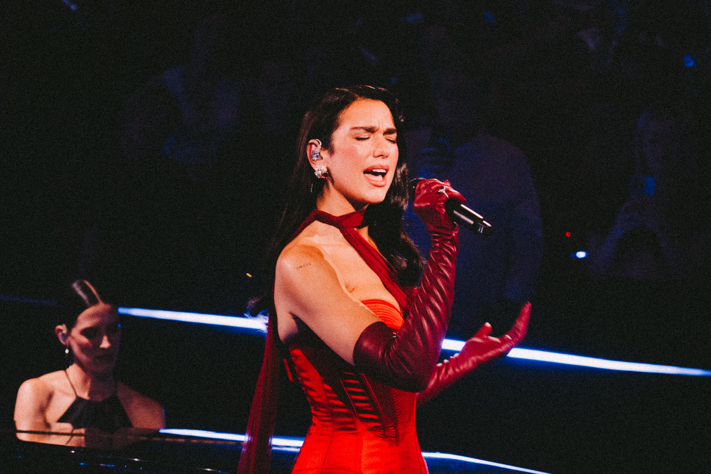 Dua Lipa on stage at the Royal Albert Hall