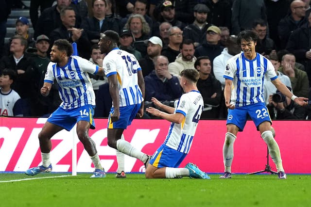 Brighton beat Tottenham in stunning fashion in their last game (Gareth Fuller/PA)