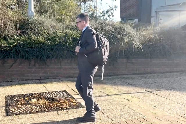 Christopher Bell leaving South Tyneside Magistrates’ Court (Tom Wilkinson/PA)