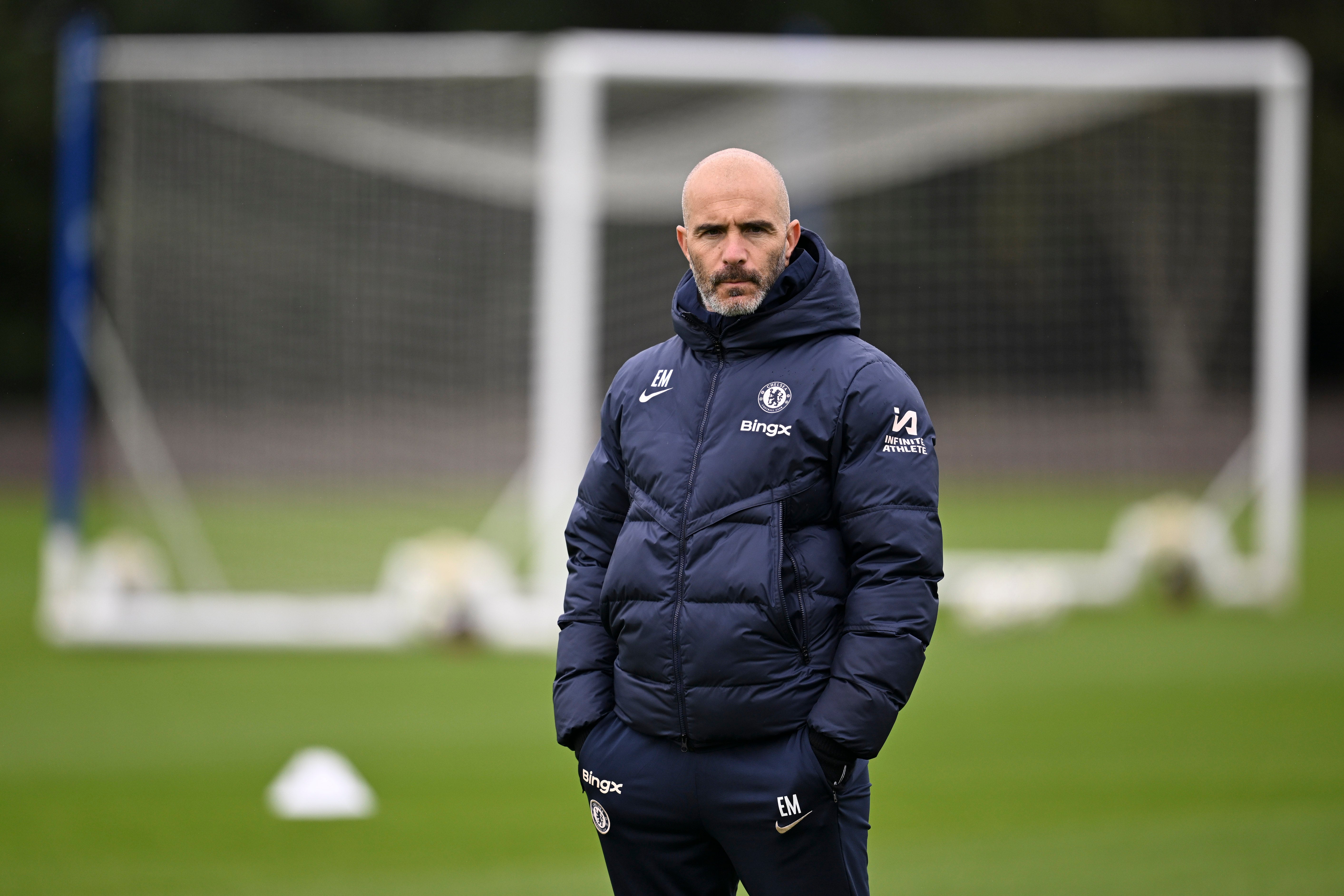 Head Coach Enzo Maresca of Chelsea during a training session