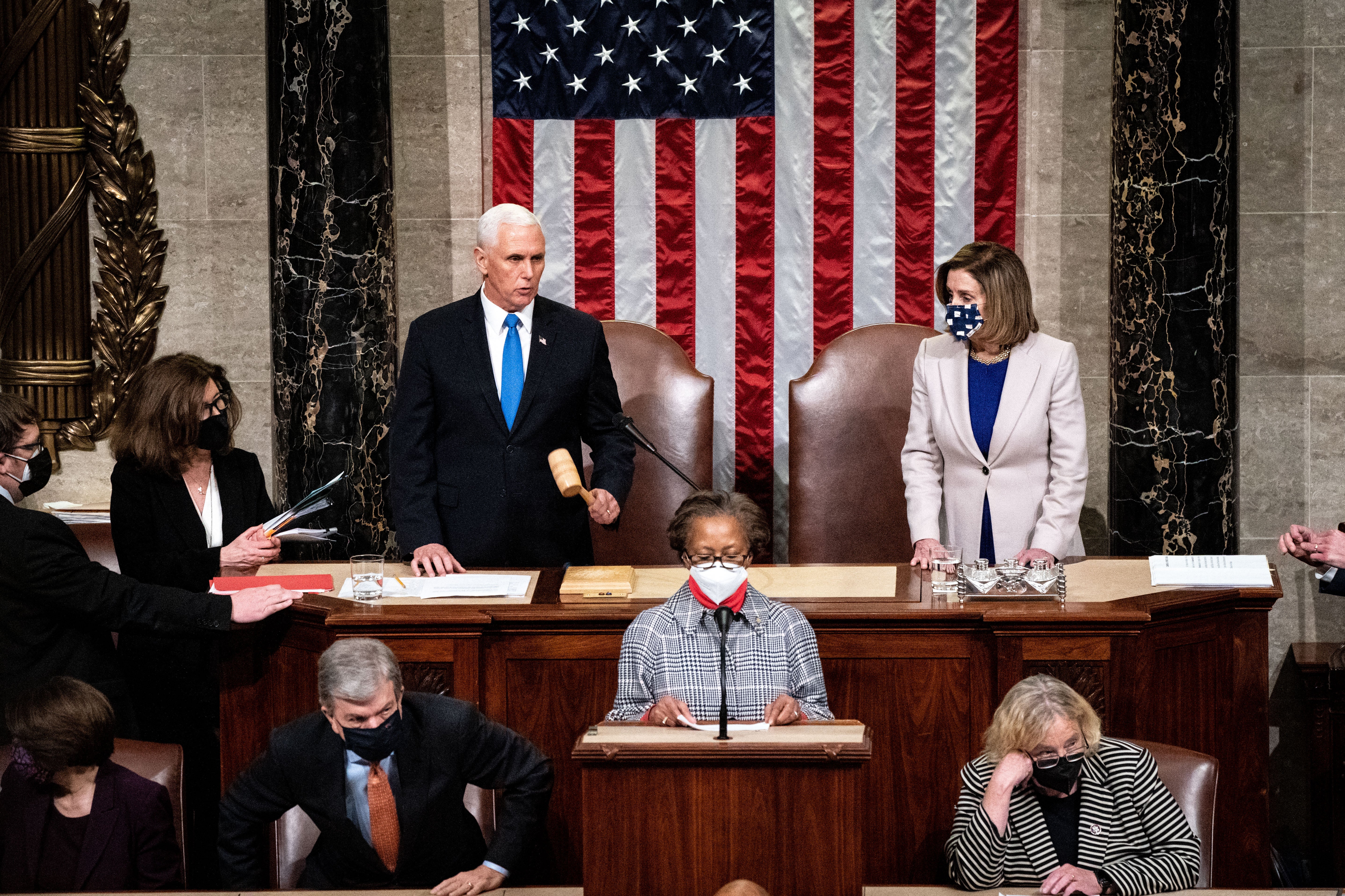 Then-Vice President Mike Pence presided over a joint session of Congress to certify 2020 election results on January 6, 2021.