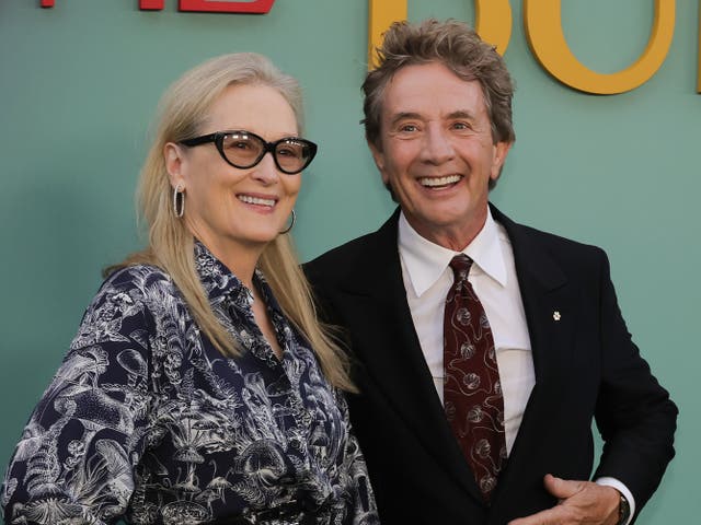 <p>Meryl Streep and Martin Short are spotted smiling on a dinner date in Santa Monica </p>