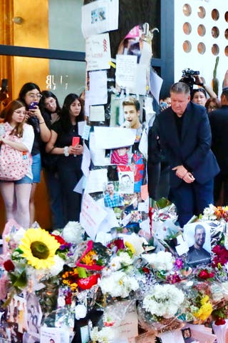 Geoff Payne, father of Liam Payne, visiting the memorial to the former One Direction star