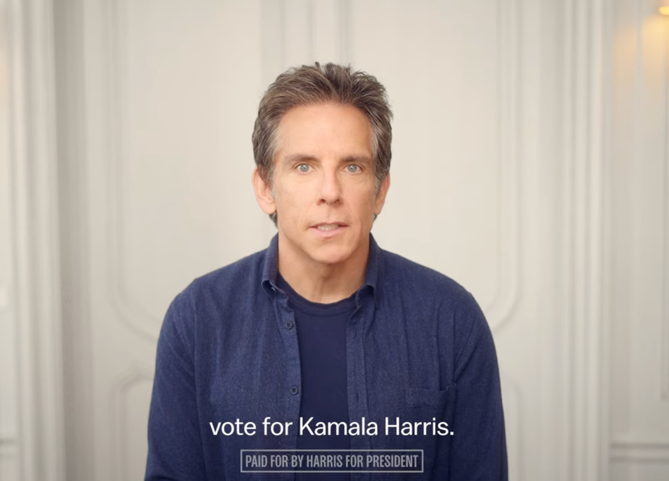 Ben Stiller stars in an advertisement for Harris that runs on websites typically popular with men