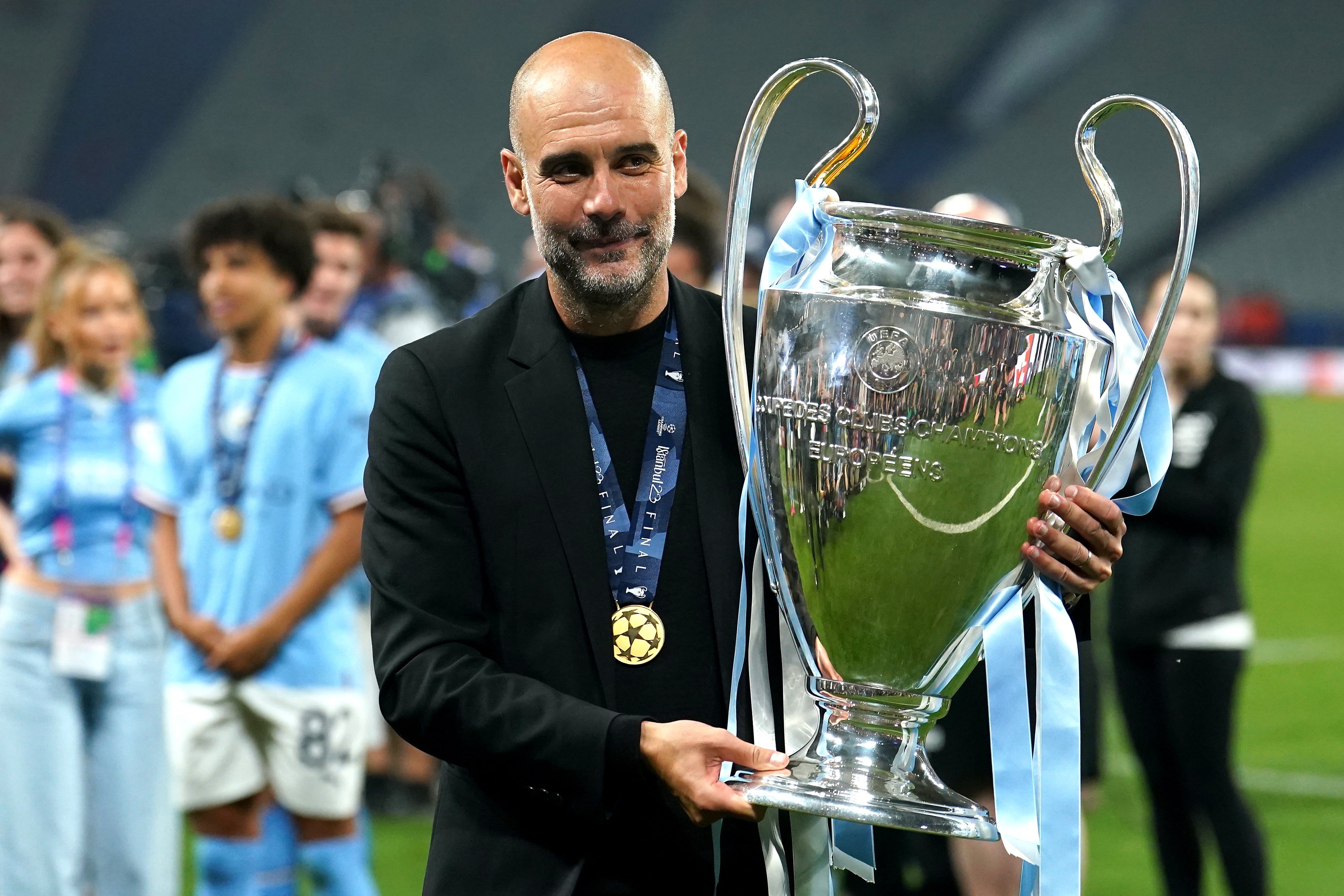 Guardiola has won the Champions League with City as well as six Premier League titles (Martin Rickett/PA)