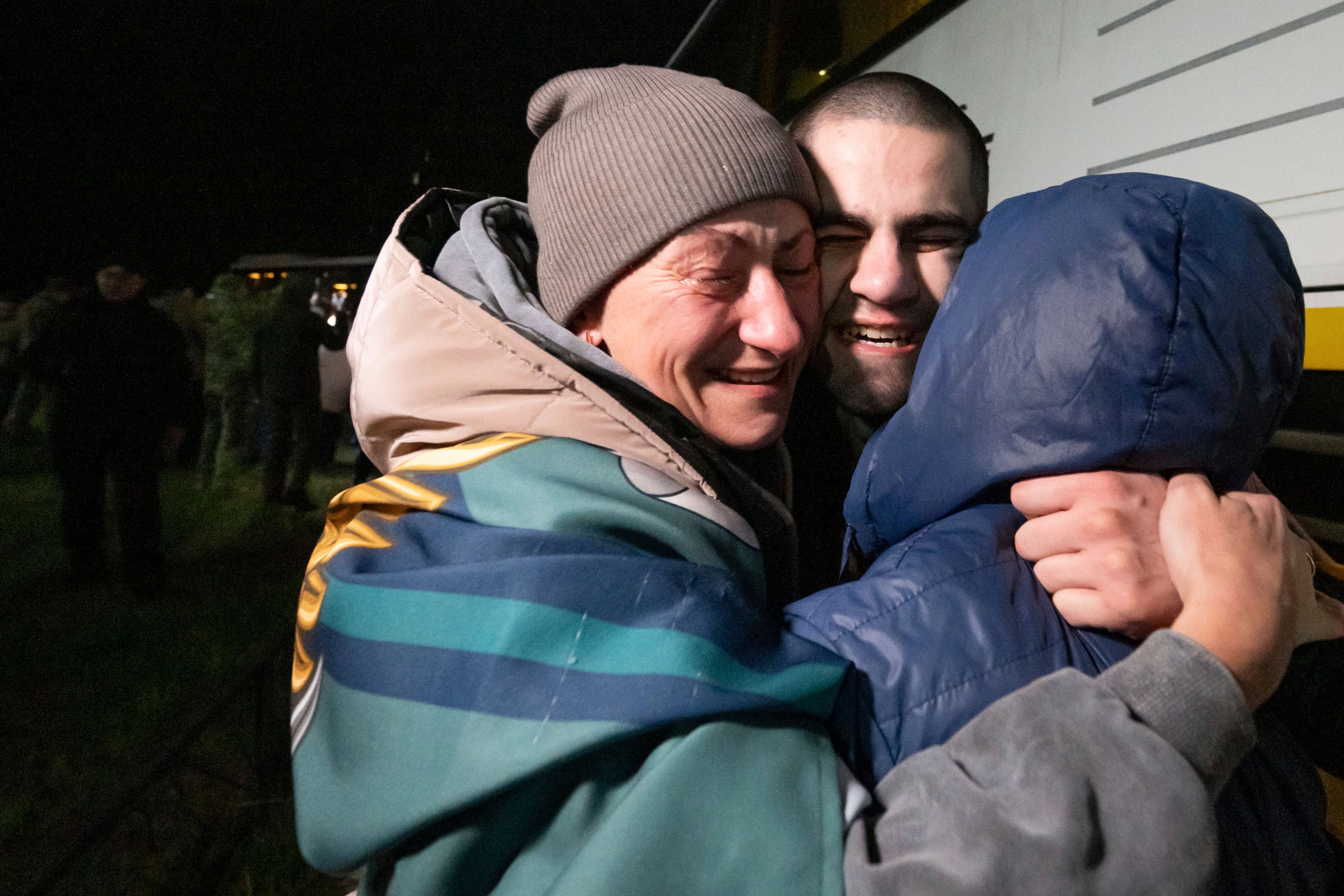 The prisoners of war were reunited with their families in highly emotional scenes