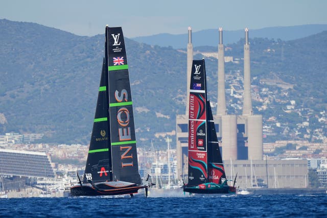 Sir Ben Ainslie and Ineos Britannia’s America’s Cup bid ended in a 7-2 defeat to Emirates Team New Zealand (Bernat Armangue/AP)