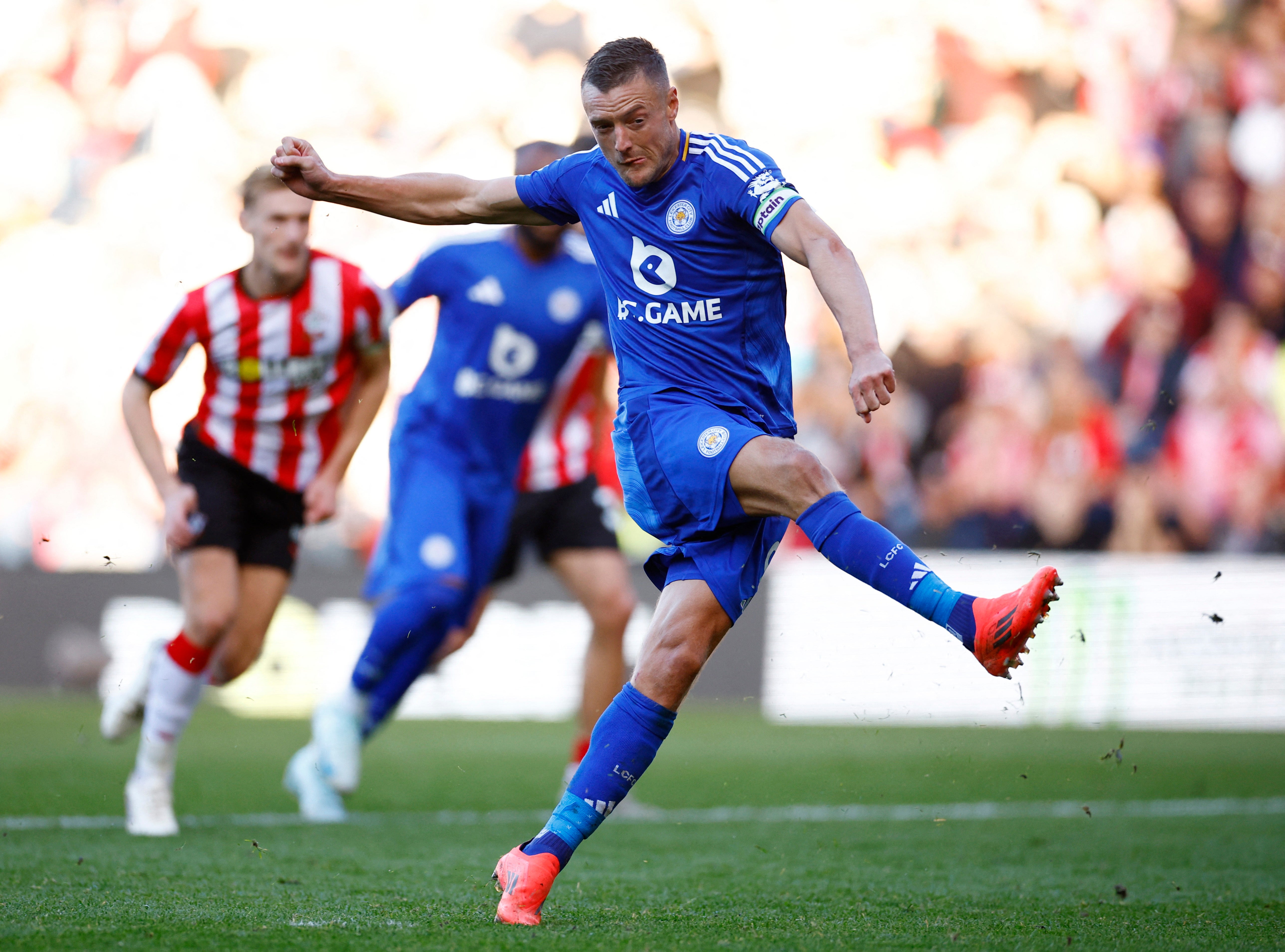 Jamie Vardy converted from the penalty spot