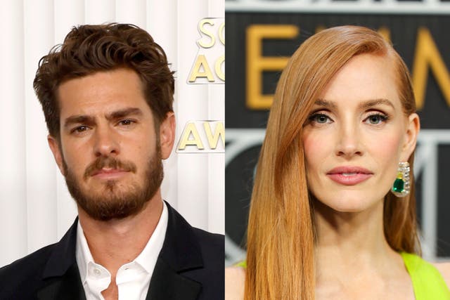 <p>Andrew Garfield and Jessica Chastain</p>