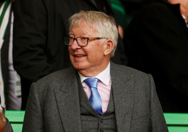 <p>Sir Alex Ferguson at Celtic Park </p>