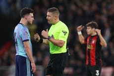 Declan Rice puts Arsenal’s run of red cards down to ‘silly mistakes’ and ‘naivety’