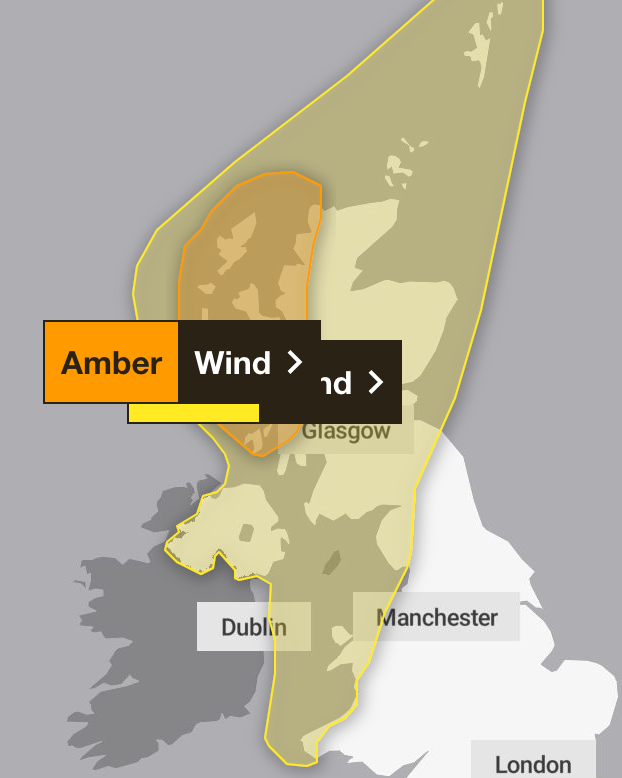 Two weather warnings are in force on Sunday