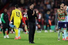 Arsenal faced ‘impossible task’ down to 10 men at Bournemouth, claims Mikel Arteta