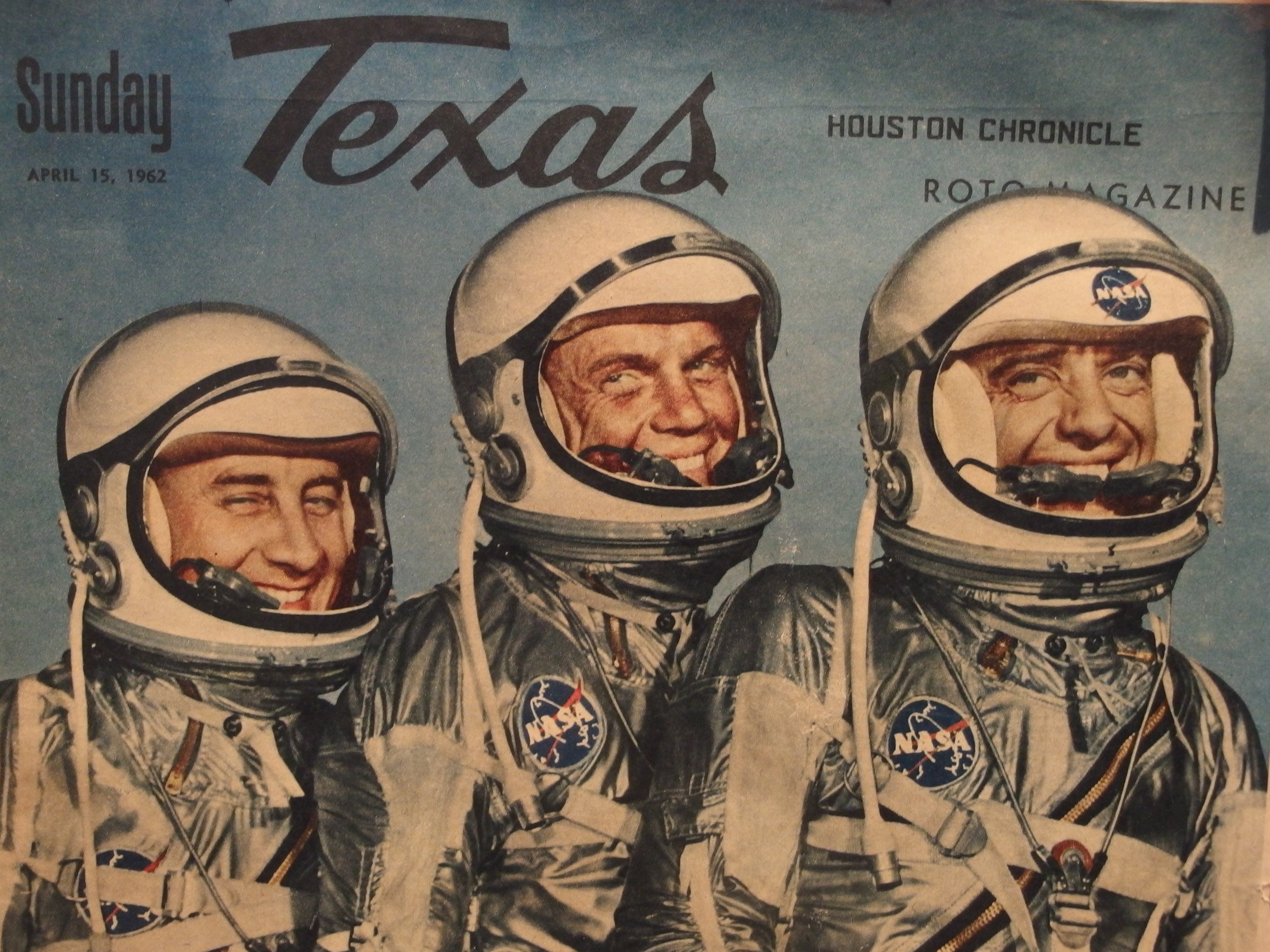 Era espacial: astronautas na capa da revista Texas, em exposição no Kennedy Space Center, na Flórida