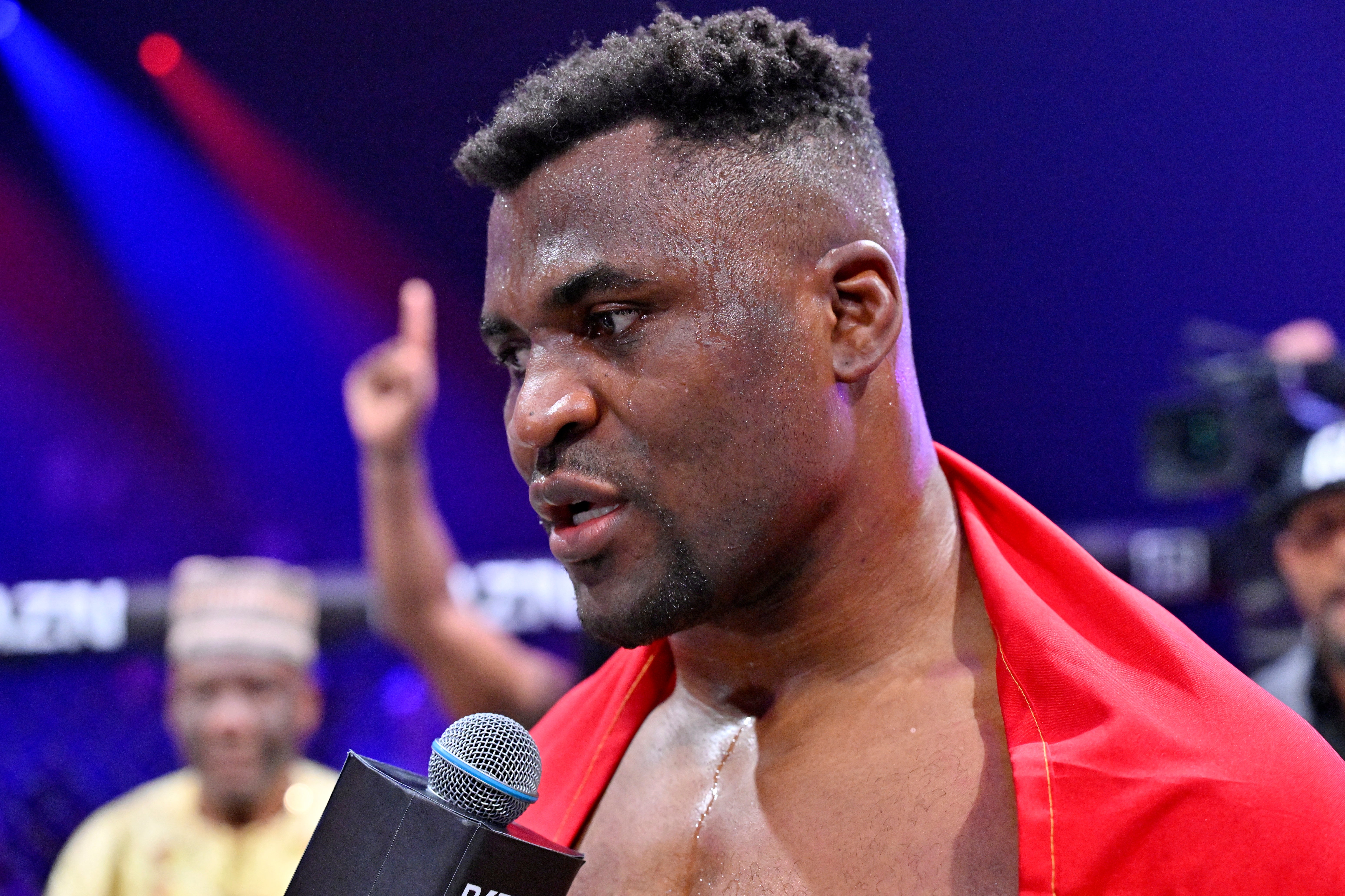 Franics Ngannou paid tribute to his late son Kobe after his victory