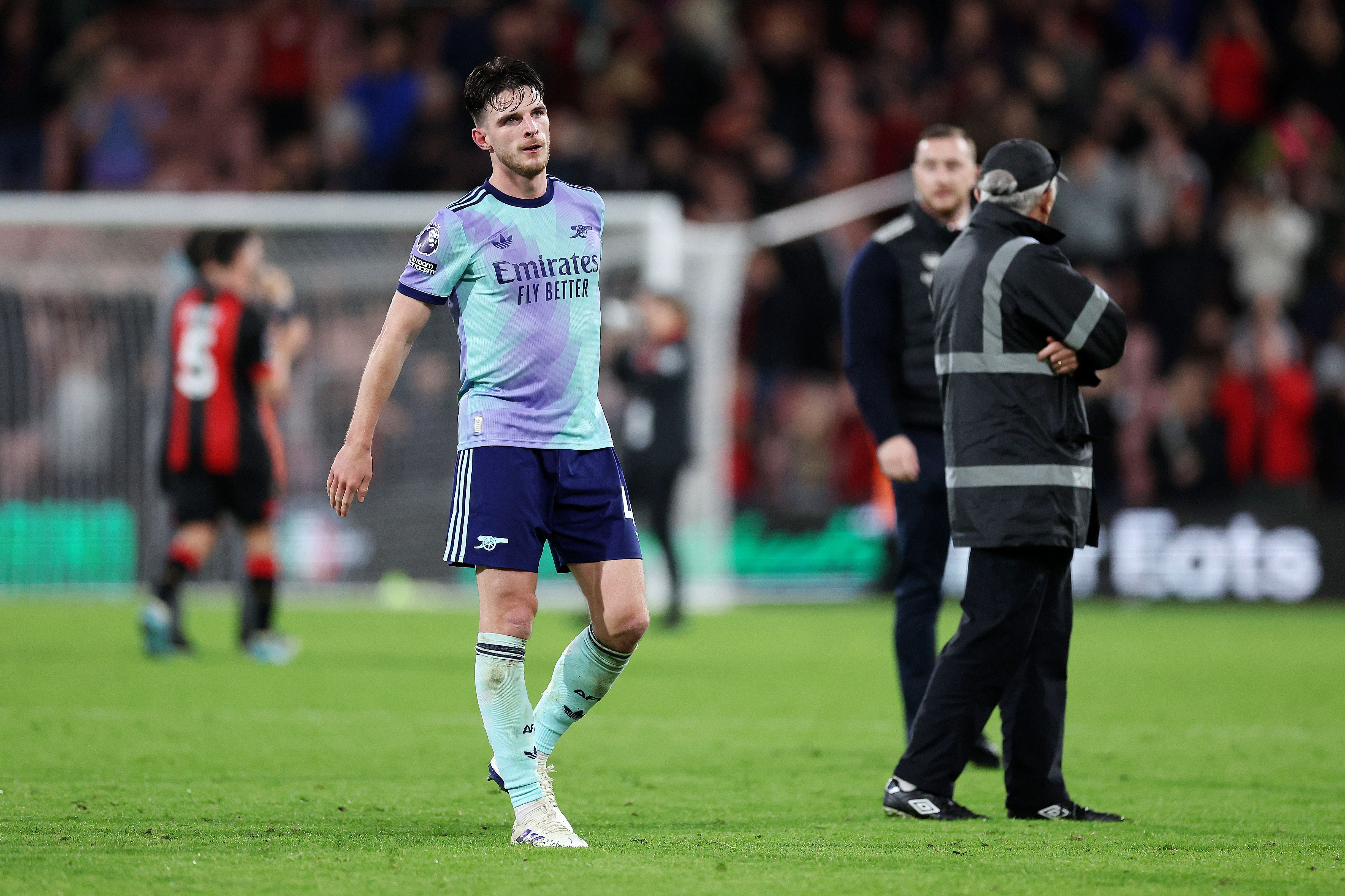 Declan Rice could not prevent Arsenal from losing on the south coast (Steven Paston/PA)