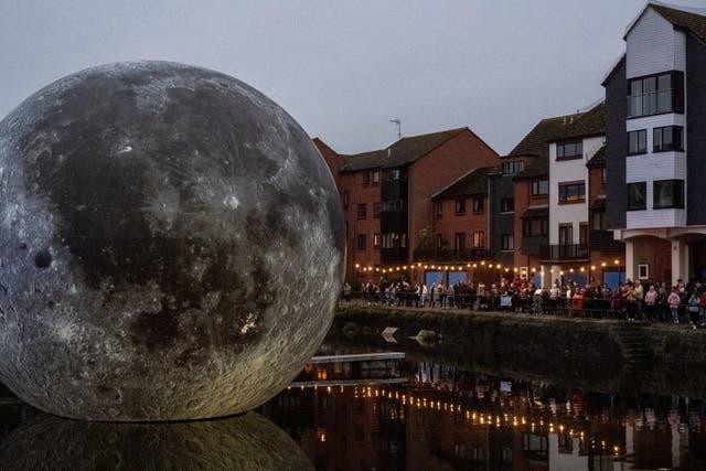 <p>Luke Jerram’s ‘Fallen Moon’ exhibition in Bridgwater Docks was said to have captivated visitors</p>