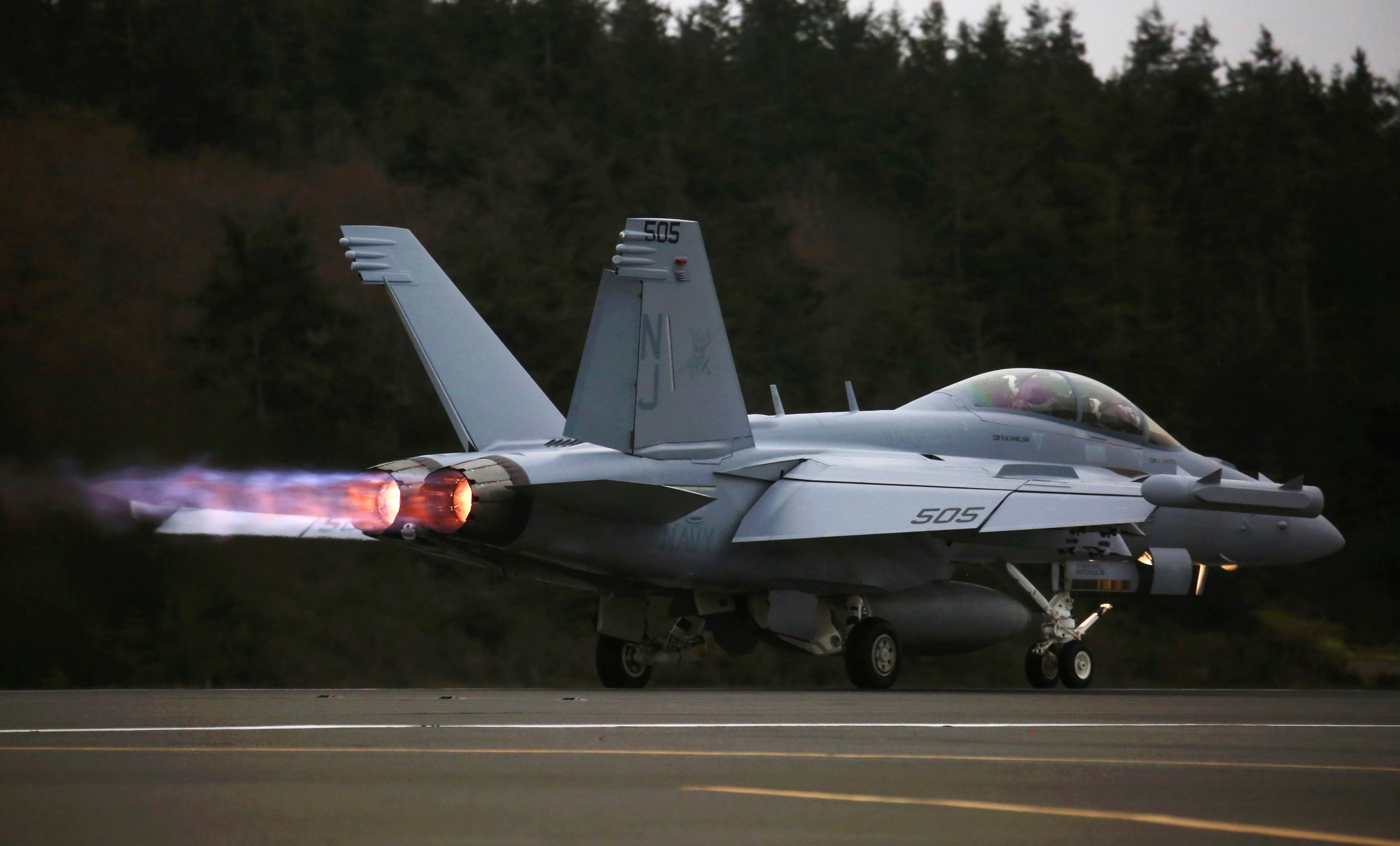 An EA-18G Growler jet, the same model that the crew were flying