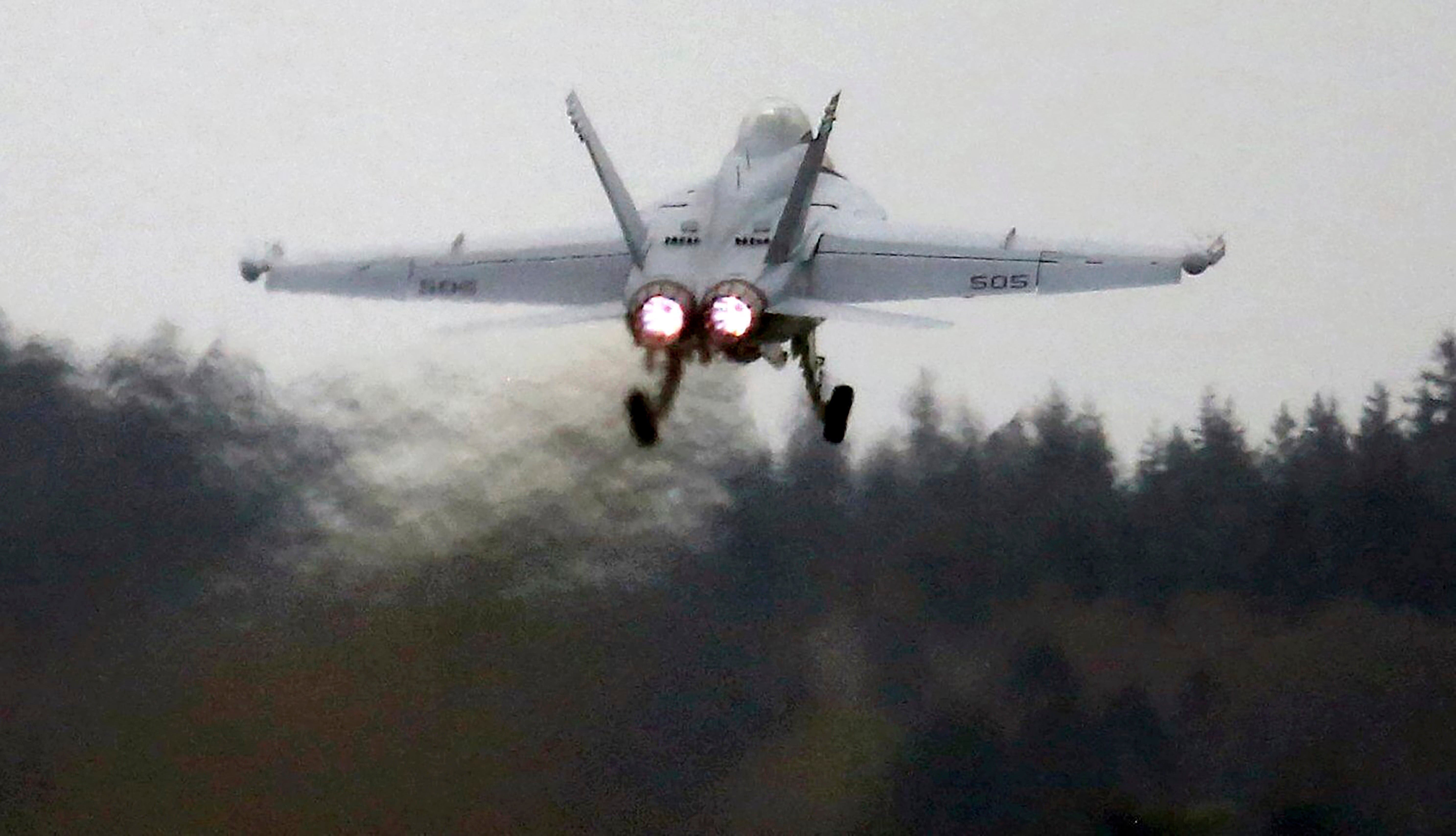 An EA-18G Growler jet, the same model that the crew were flying