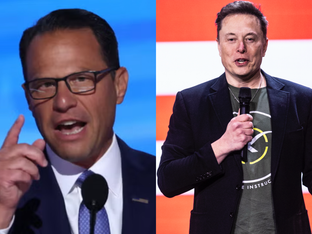 <p>Pennsylvania Governor Josh Shapiro (left) says law enforcement should look into Elon Musk’s $1 million giveaways</p>