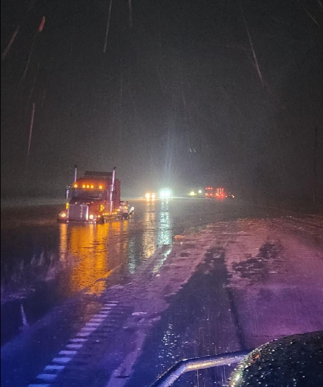 New Mexico state police confirmed two people had died in floods