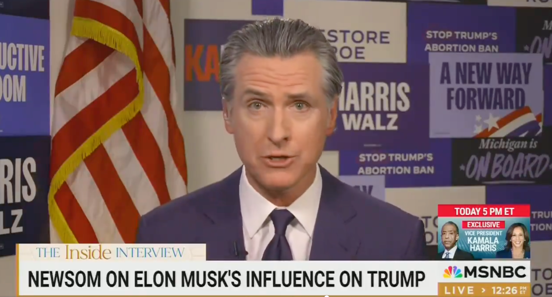 Newsom spoke to MSNBC’s Jen Psaki about Trump and Musk’s relationship, and the threat of an ‘oligarchy’