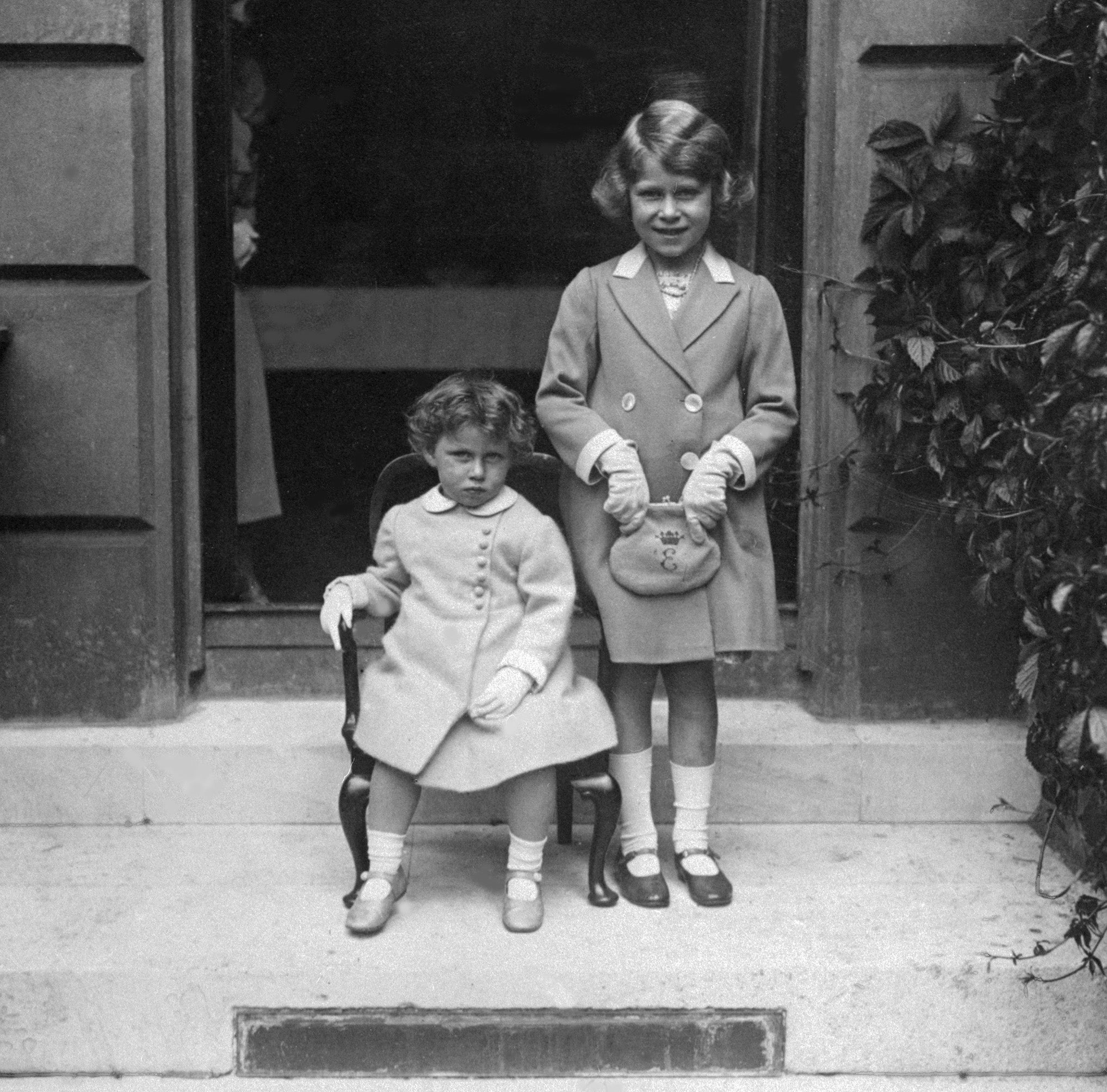 The late Queen Elizabeth II and Princess Maragret at Glamis Castle as children.