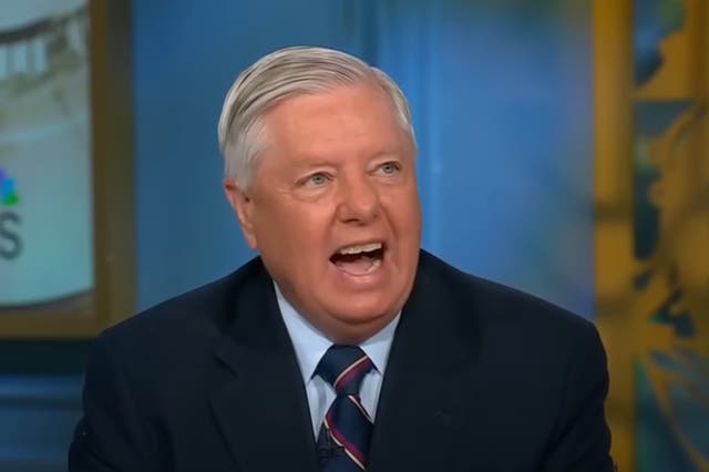 <p>Lindsey Graham appears on Meet the Press and got angry when part of a book was read to him </p>