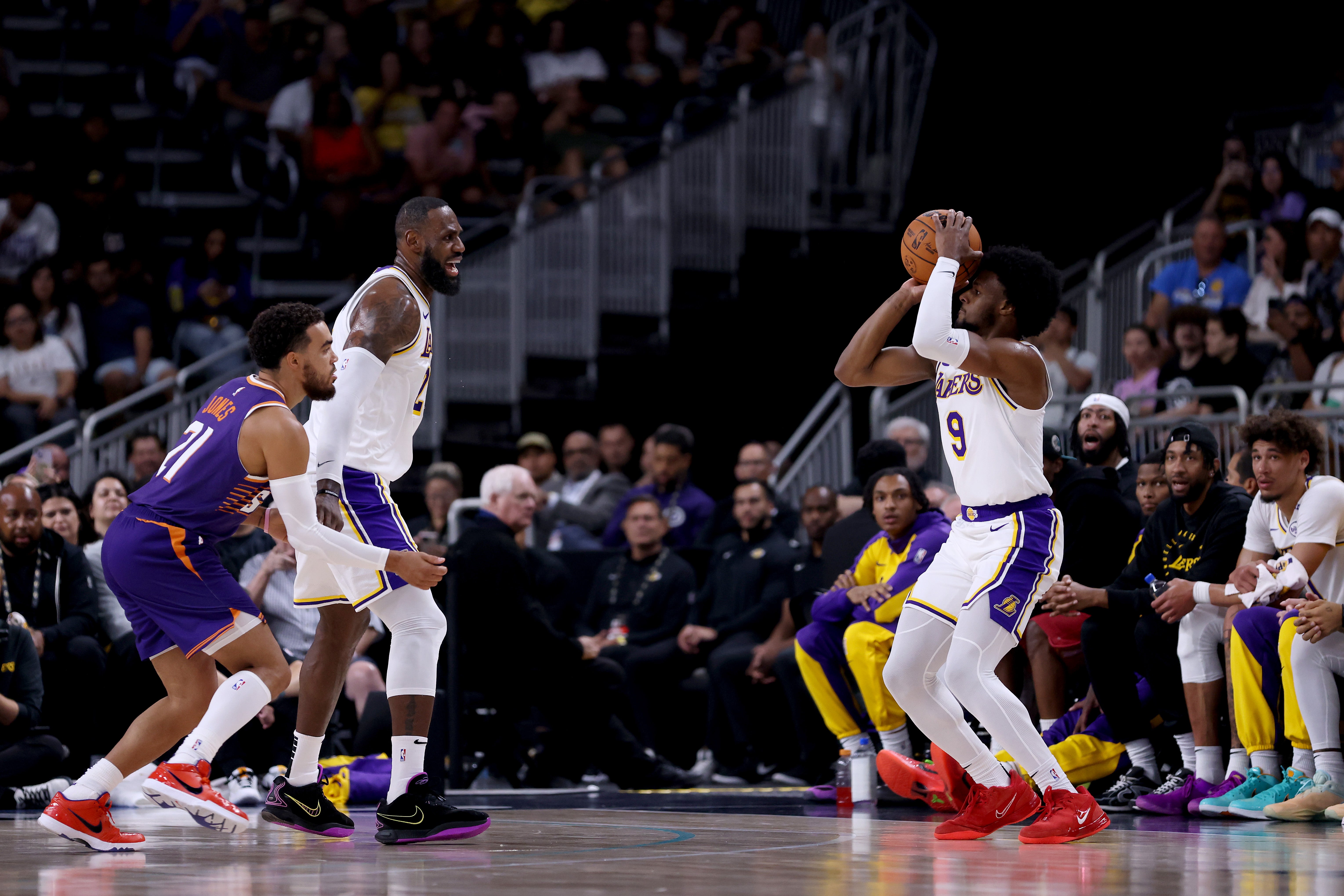 LeBron and Bronny played together in pre-season