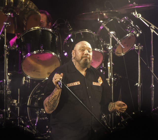 <p>Paul Di’Anno performing Iron Maiden songs at Sweden Rock Festival on June 4, 2014</p>