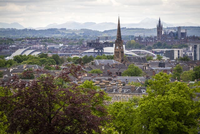 A view from Queen’s Park across the city of Glasgow (PA)