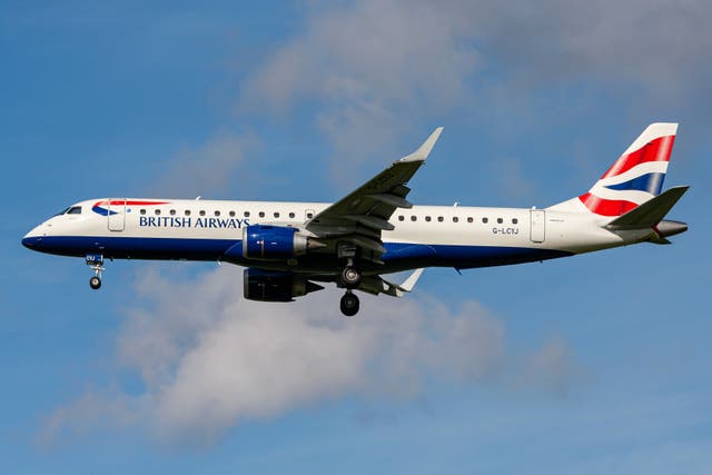 <p>A BA Embraer ERJ-190 plane </p>