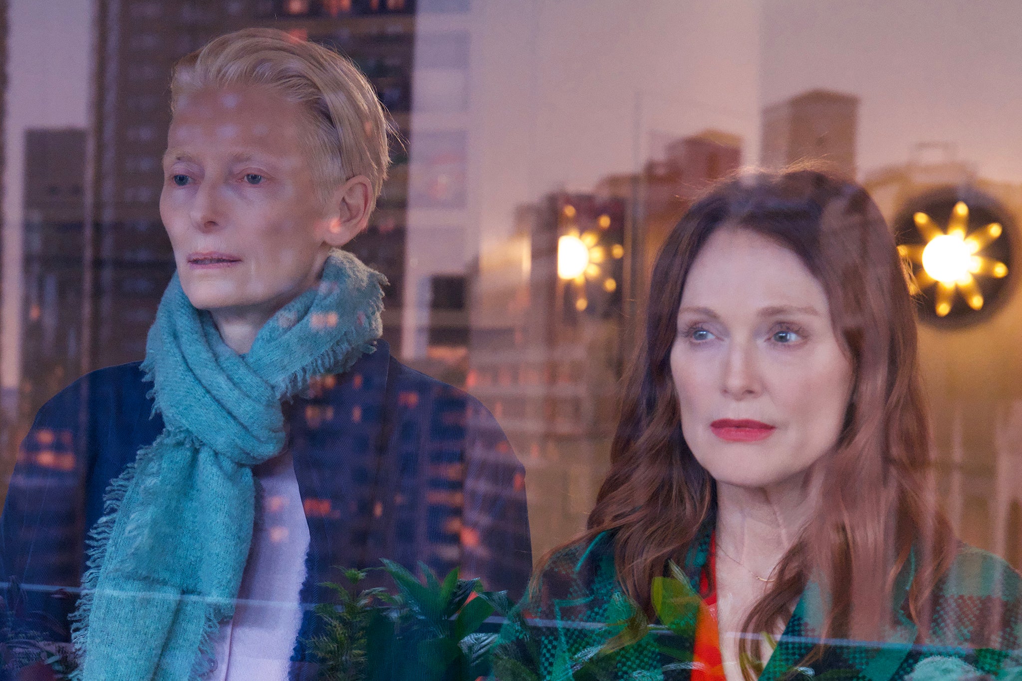 Tilda Swinton and Julianne Moore in Pedro Almodóvar’s ‘The Room Next Door’