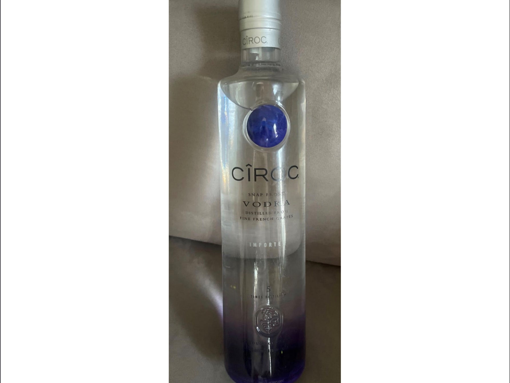 A photo of a Ciroc bottle from the party