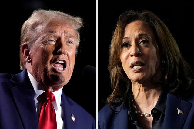 <p>Donald Trump and Kamala Harris are neck and neck in two battleground states in new poll  </p>