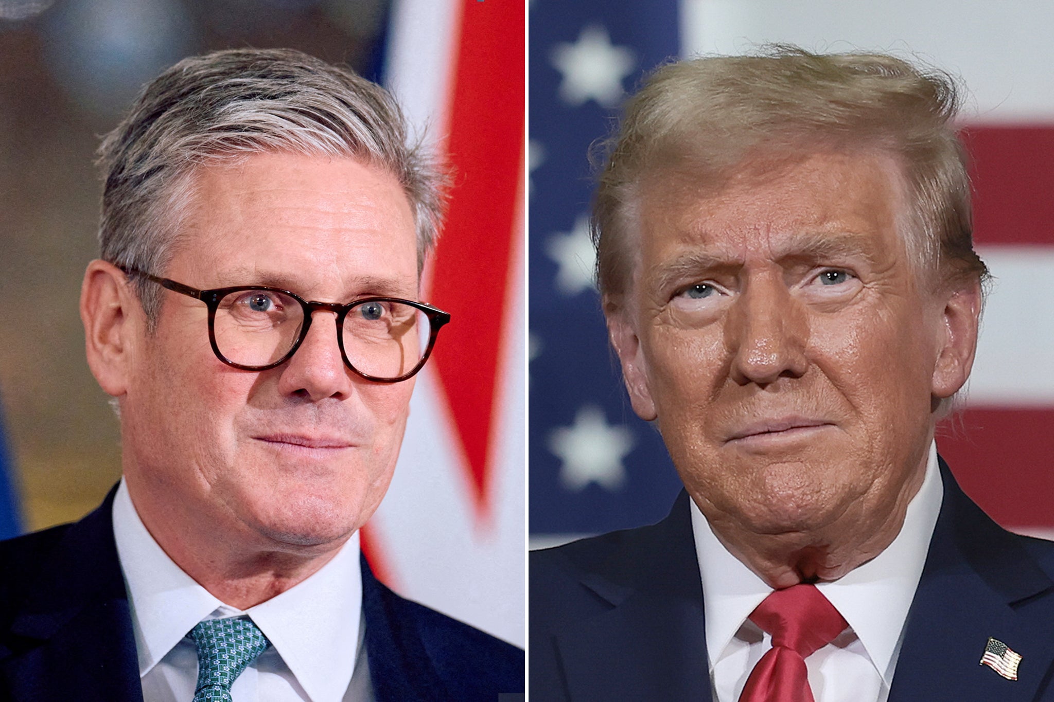 Prime minister Keir Starmer and US president-elect Donald Trump