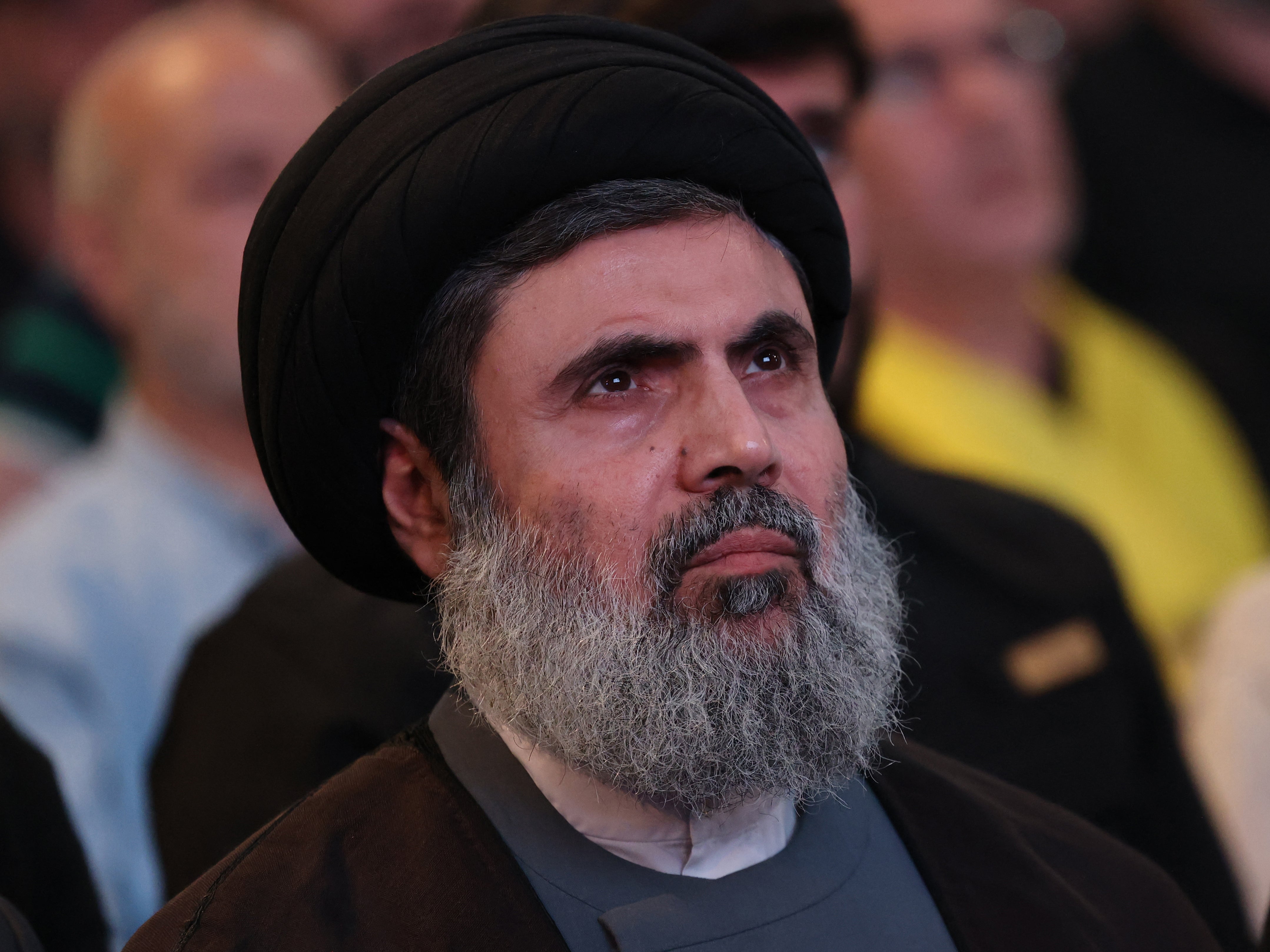 File. The head of Hezbollah’s executive council, Hashem Safieddine, attends a ceremony of the Iran-backed Shiite militant group in Beirut’s southern suburbs on 24 May 2024