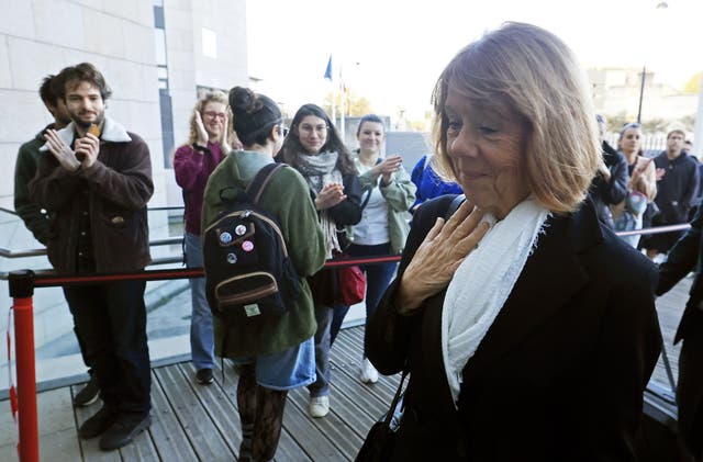 <p>Gisele Pelicot (R) arrives at the criminal court in Avignon, France, 23 October 2024</p>