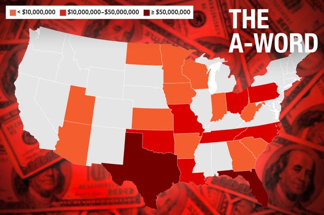 <p>These state legislatures have directly diverted money from their budgets into crisis pregnancy centers, at $513m since 2021</p>