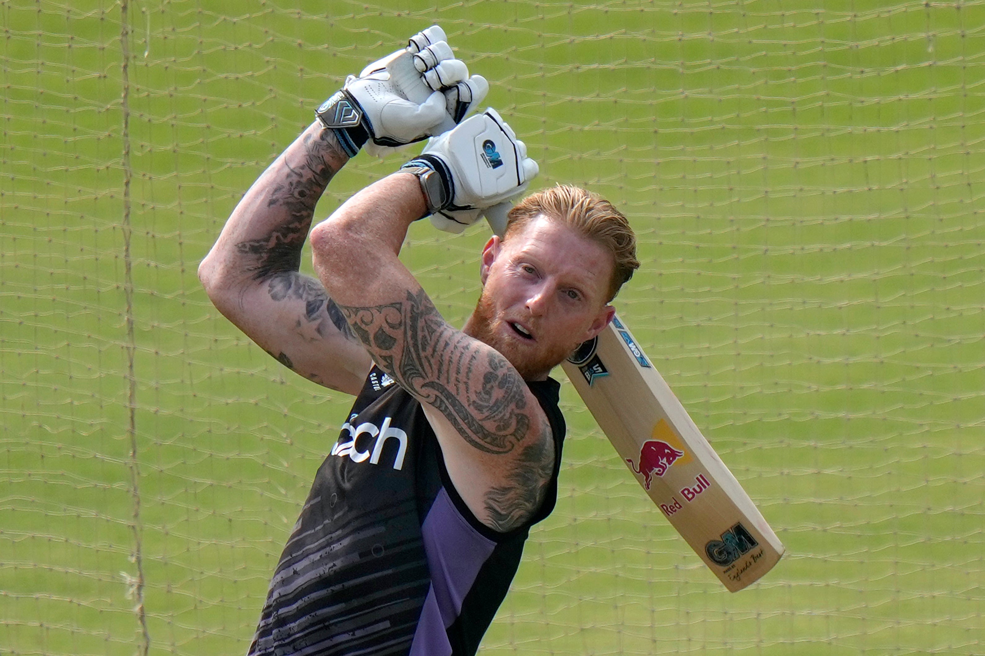 Ben Stokes bats during a relaxed six-hitting session