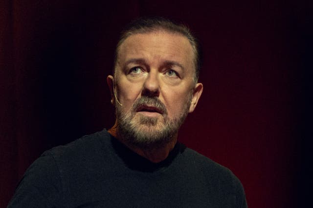 <p>Ricky Gervais in his previous stand-up special, ‘Armageddon’ </p>