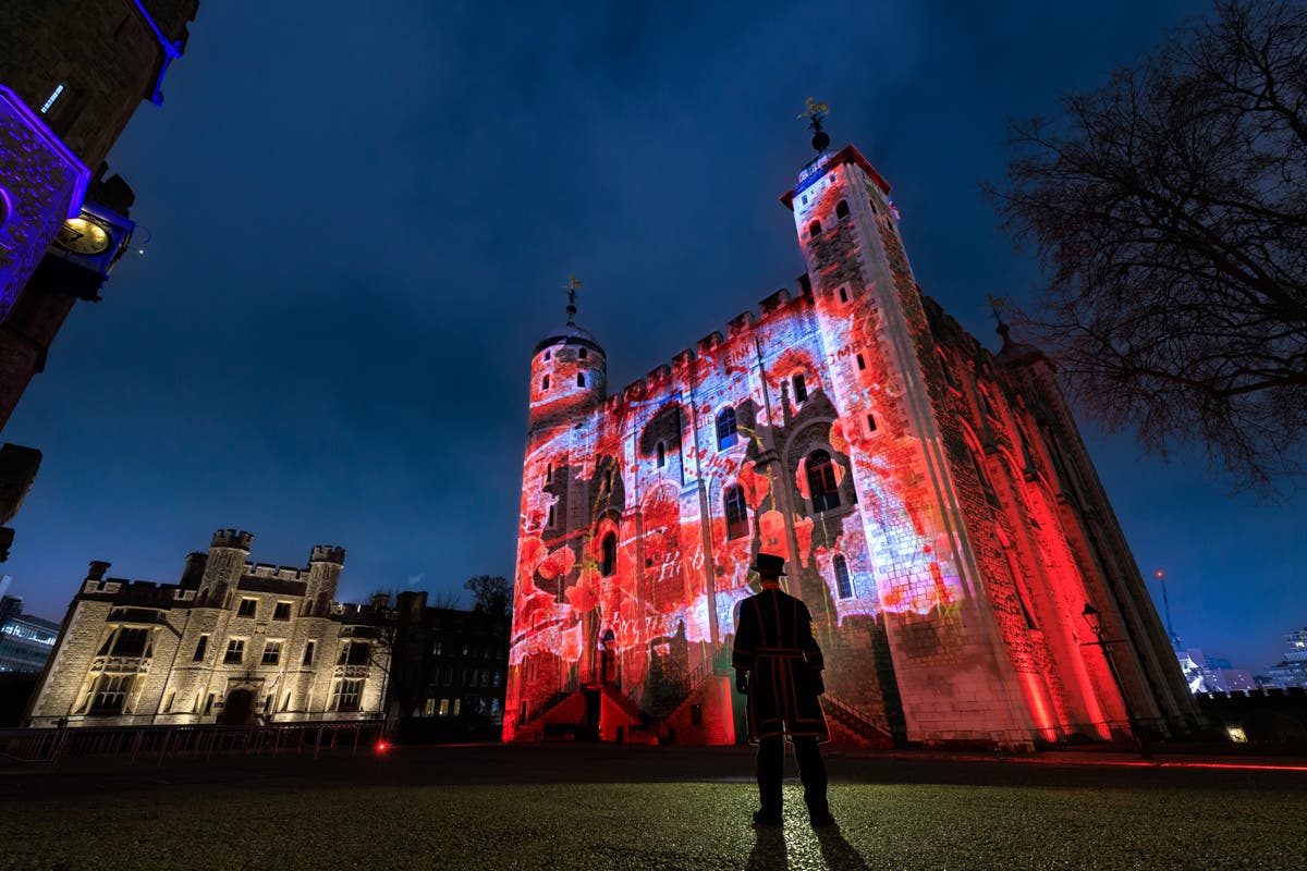 Tower of London to be lit up with poignant light show over Remembrance period