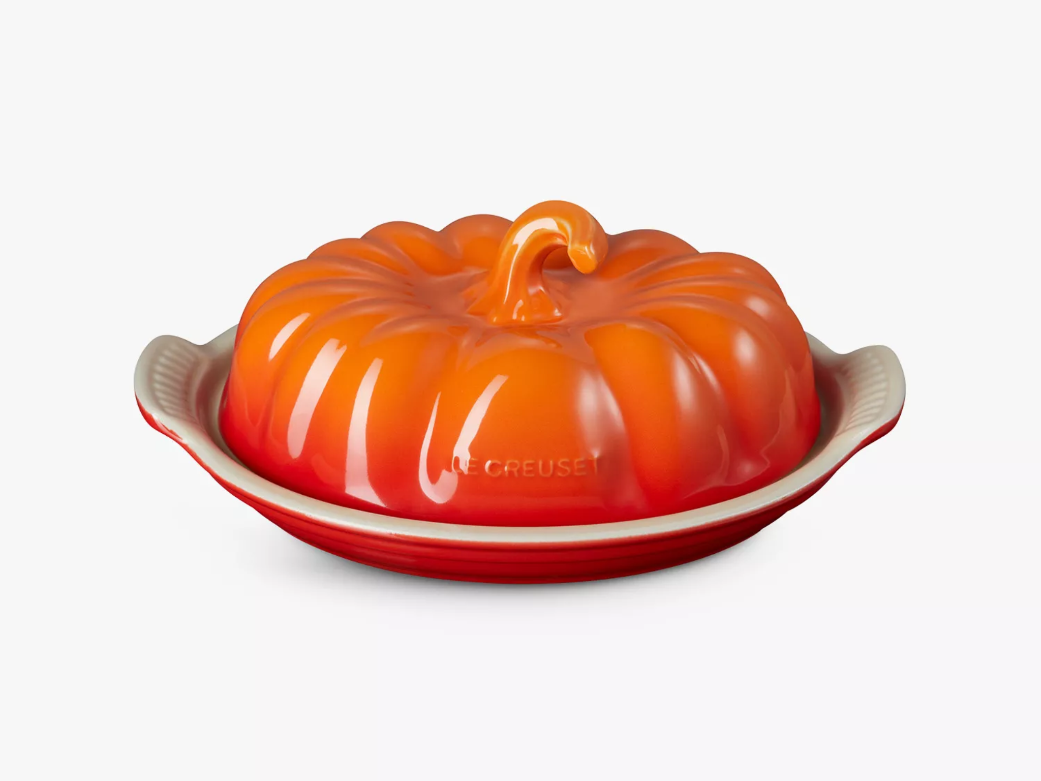 Le Creuset stoneware pumpkin butter dish