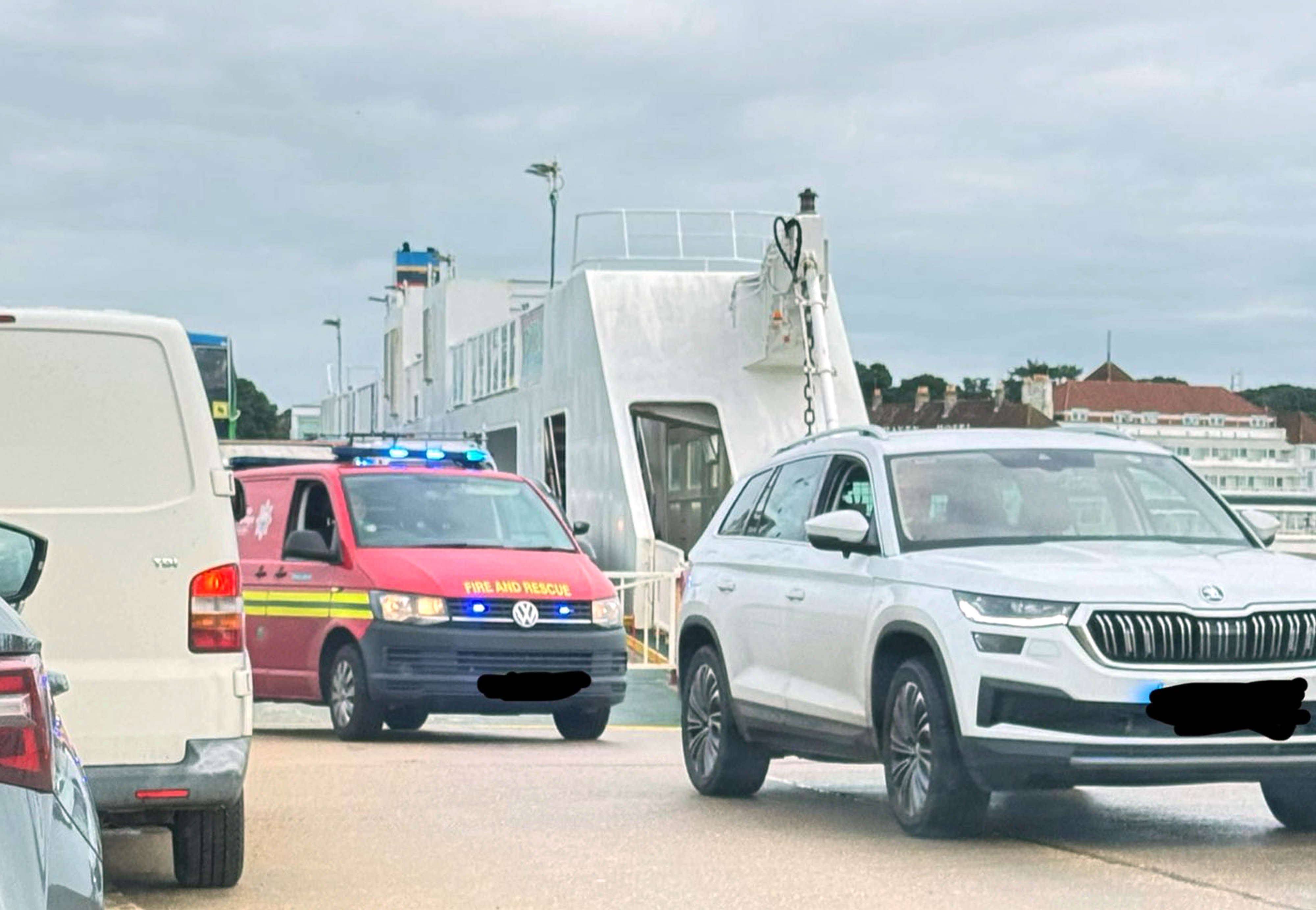 Emergency vehicles in Ferry Road