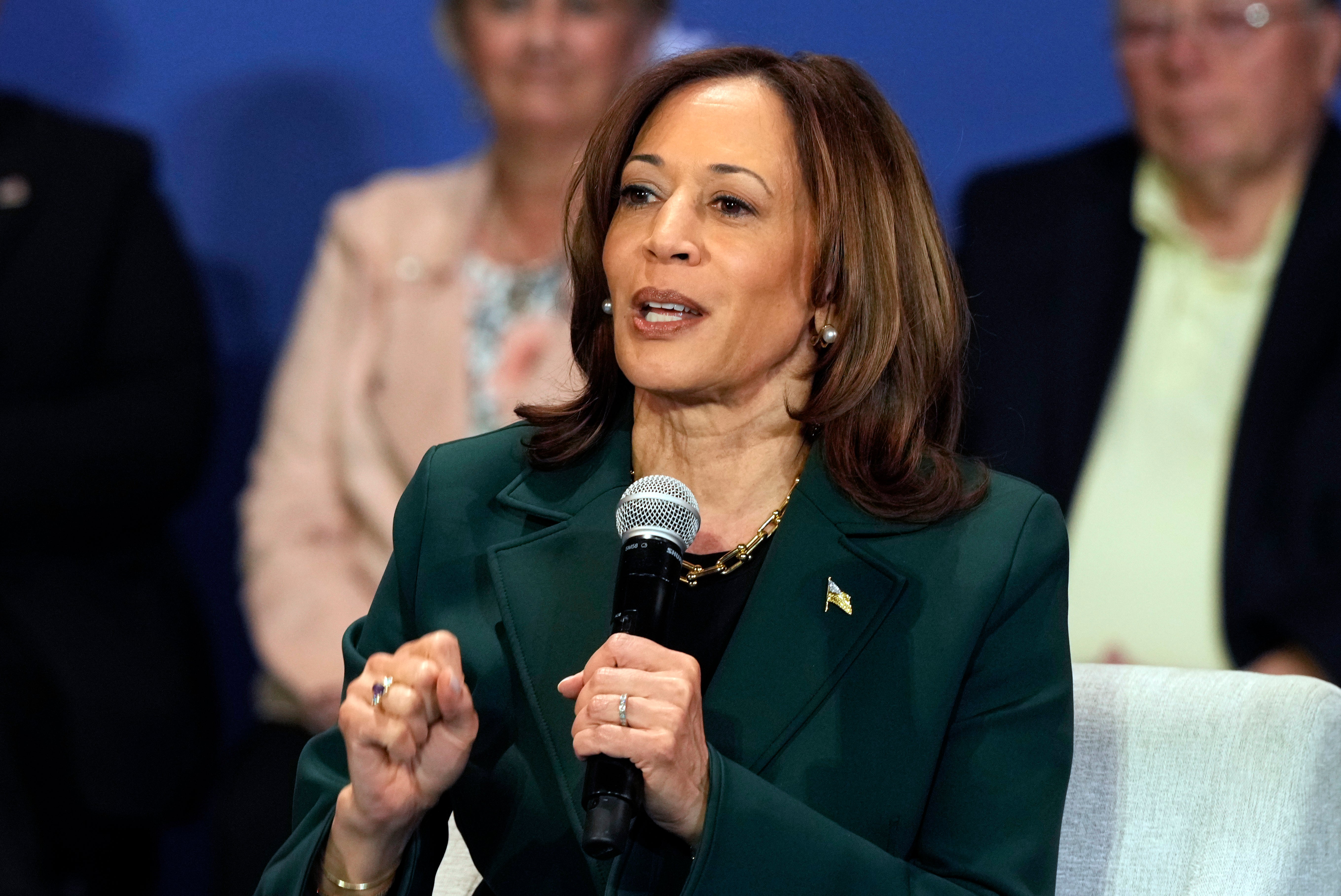 <p>Kamala Harris at a campaign event in Brookfield, Wisconsin on October 21</p>